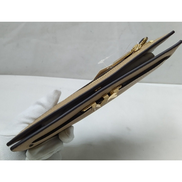 Michael Kors Reed Camel Leather Credit Card Bifold Snap Wallet - Brand New $298 - Picture 5 of 16